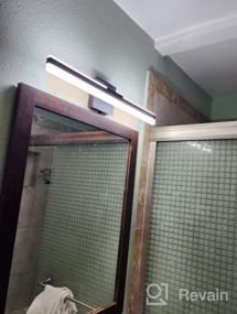 img 6 attached to Современные матовые черные светодиодные светильники для ванной комнаты - настенные бра с регулируемой яркостью для зеркального освещения - 24 дюйма, 16 Вт, теплый белый 3000K - Joossnwell