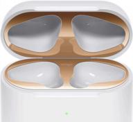 elago airpods 2 dust guard (rose gold, 2 sets) dust-proof metal cover, luxurious finish, watch installation video - compatible with apple airpods 2 wireless charging case [us patent registered] логотип