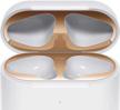 elago airpods 2 dust guard (rose gold, 2 sets) dust-proof metal cover, luxurious finish, watch installation video - compatible with apple airpods 2 wireless charging case [us patent registered] logo