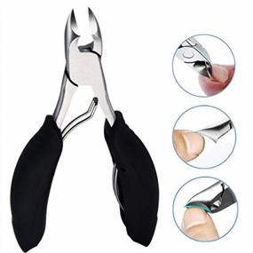 img 3 attached to JISTL Nail Clippers For Ingrown/Thick Toenail Surgical Grade Stainless Steel Sharp Blades With Soft Ergonomic Handles For Easy Grip Best Nail Clipper & Pedicure Tool (Black)