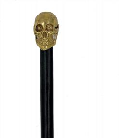 img 3 attached to Designer Brass Skull Handle Walking Cane In 36 Inch Wood - Men'S Fashionable Decorative Carved Walking Canes By AnNafi®