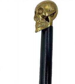img 1 attached to Designer Brass Skull Handle Walking Cane In 36 Inch Wood - Men'S Fashionable Decorative Carved Walking Canes By AnNafi®