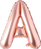 stylish rose gold 32 inch letter balloons - perfect decoration for parties, weddings, birthdays, and more! логотип