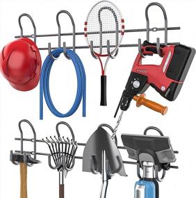 img 3 attached to TORACK Heavy Duty Garage Hooks - 2-Pack Tool Organizer Wall Mount Storage Rack With 8 Utility Hooks - Supports Up To 500Lbs For Efficient Indoor And Outdoor Space-Saving