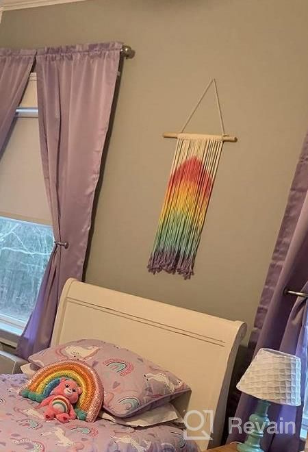 img 1 attached to Handmade Rainbow Macrame Wall Hanging - 16” W X 30” L Bohemian Home Décor For Bedroom, Living Room & Apartment review by Alicia Watts