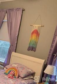 img 8 attached to Handmade Rainbow Macrame Wall Hanging - 16” W X 30” L Bohemian Home Décor For Bedroom, Living Room & Apartment