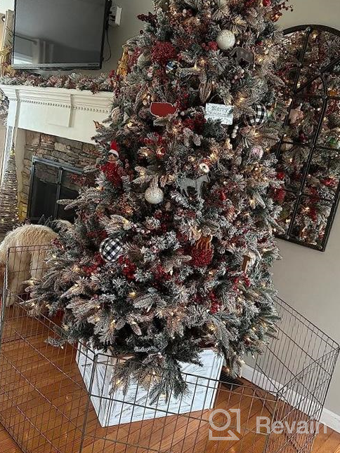 img 1 attached to Rustic Wooden Christmas Tree Collar Box For Farmhouse Decor - Vintage Weathered Wood Stand For Standard Trees In Brown review by Adrian Ojeda