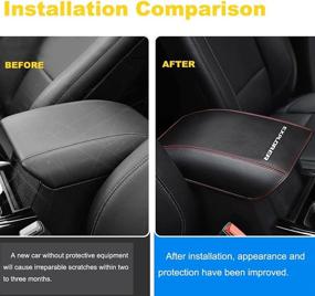 img 3 attached to CEBAT Center Console Armrest Box Cover Anti-Scratch Leather Auto Central Armrest Protector Pad Interior Decoration Accessories Fit For Ford Explorer 2012-2019(Carbon Fiber)
