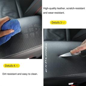 img 1 attached to CEBAT Center Console Armrest Box Cover Anti-Scratch Leather Auto Central Armrest Protector Pad Interior Decoration Accessories Fit For Ford Explorer 2012-2019(Carbon Fiber)