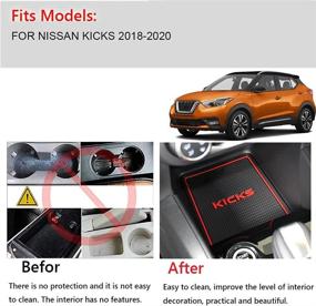 img 3 attached to 🚘 Car Interior Accessories Door Storage Mat, Gate Slot Mat, Coaster Mat - Dust-Proof Anti-Slip 14Pcs/Set in White for Nissan Kicks 2017-2020