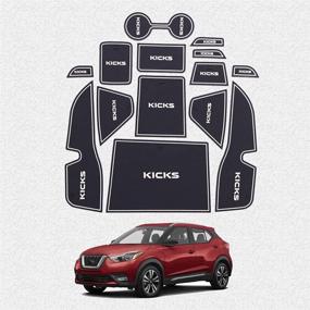 img 4 attached to 🚘 Car Interior Accessories Door Storage Mat, Gate Slot Mat, Coaster Mat - Dust-Proof Anti-Slip 14Pcs/Set in White for Nissan Kicks 2017-2020