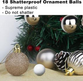 img 2 attached to Champagne Gold 3.2" Large Christmas Balls - Christmas Tree Decoration Ornaments Shatterproof Hanging Balls For New Year Easter Valentine Holiday Decorations Set Of 18Pcs