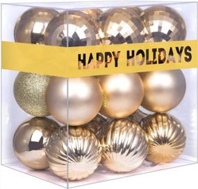 img 4 attached to Champagne Gold 3.2" Large Christmas Balls - Christmas Tree Decoration Ornaments Shatterproof Hanging Balls For New Year Easter Valentine Holiday Decorations Set Of 18Pcs