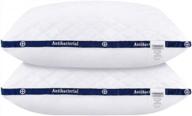 luxury plush gel fiber pillows by homeideas - queen size, 100% cotton hotel-quality down-alternative gusseted pillows ideal for side and back sleepers, 2 pack логотип