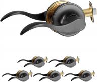 ilyapa keyless non-locking door leversets in wave style for hall and closet handles - left or right handing, 6 pack logo