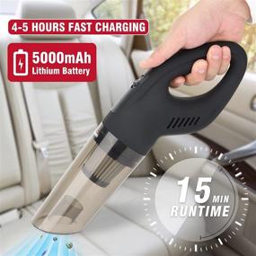 img 1 attached to 🚗 High Power Cordless Car Vacuum Cleaner - AUTOOMMO 8000PA | Rechargeable Battery, Portable Handheld Vacuum for Car Home Interior Cleaning | Dry & Wet Use