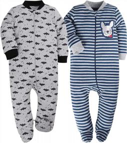 img 4 attached to Cute And Cozy Baby Footed Pajamas For Boys And Girls: Loose Fit Cotton Sleeper With Long Sleeves