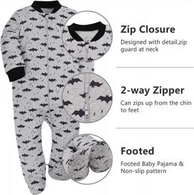img 3 attached to Cute And Cozy Baby Footed Pajamas For Boys And Girls: Loose Fit Cotton Sleeper With Long Sleeves