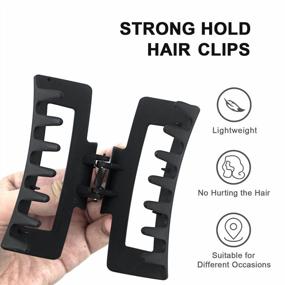 img 1 attached to Big Hair Claw Clips Large Hair Clips For Women Girls, 4.2'' Matte Rectangle Hair Clips For Thick Hair, Nonslip Hair Cutcher Jaw Clips Hair Clamps For Thick Hair And Thin Hair (Black&White)