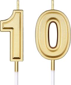 img 4 attached to 10Th Birthday Candles Cake Numeral Candles Happy Birthday Cake Candles Topper Decoration For Birthday Wedding Anniversary Celebration Supplies (Gold)