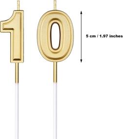 img 3 attached to 10Th Birthday Candles Cake Numeral Candles Happy Birthday Cake Candles Topper Decoration For Birthday Wedding Anniversary Celebration Supplies (Gold)