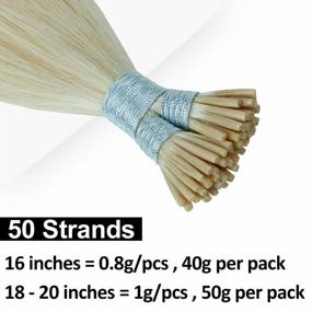 img 2 attached to Get Glamorous With Creamily Platinum Blonde I-Tip Remy Human Hair Extensions | 16 Inch |40G Pack | 100% Real & Natural Straight Hair Extensions