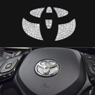 🚗 koruipei bling car accessories for women - toyota logo, rhinestone diamond car decorations | interior decals stickers fit for camry, corolla, rav4, 4runner, highlander логотип