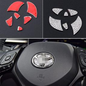 img 2 attached to 🚗 KORUIPEI Bling Car Accessories for Women - Toyota Logo, Rhinestone Diamond Car Decorations | Interior Decals Stickers Fit for Camry, Corolla, Rav4, 4runner, Highlander