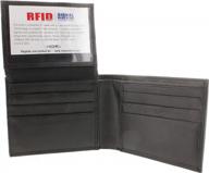 men's rfid blocking bifold leather wallet with flip-up id window logo