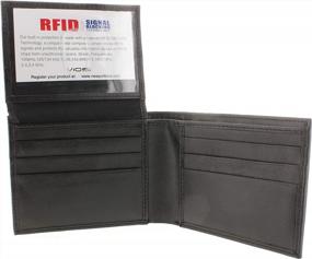 img 4 attached to Мужской кожаный бумажник с двойной блокировкой RFID и откидным окном для удостоверения личности