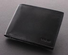 img 3 attached to Мужской кожаный бумажник с двойной блокировкой RFID и откидным окном для удостоверения личности