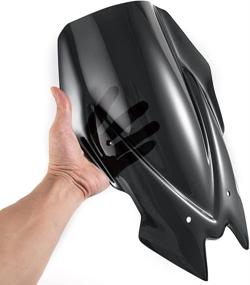 img 3 attached to Enhance Your Riding Experience with Evomosa Motorcycle Windshield Windscreen Sports Visor for Kawasaki Z650 2020 2021 20-21 Double Bubble