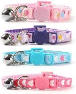 🌸 floral colorful patterned cat collar with bell - adjustable, soft and strong nylon strip from chukchi logo