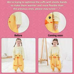 img 3 attached to Winter Sleepwear For Toddlers: MICHLEY Baby Sleeping Bag With Feet And Long Sleeves, Duck Design, Suitable For 5-6 Year Old Boys And Girls