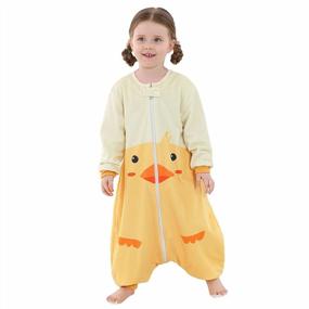 img 4 attached to Winter Sleepwear For Toddlers: MICHLEY Baby Sleeping Bag With Feet And Long Sleeves, Duck Design, Suitable For 5-6 Year Old Boys And Girls