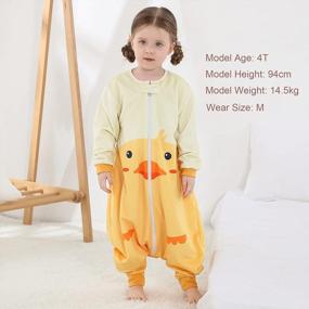 img 1 attached to Winter Sleepwear For Toddlers: MICHLEY Baby Sleeping Bag With Feet And Long Sleeves, Duck Design, Suitable For 5-6 Year Old Boys And Girls