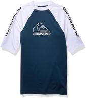 🌊 quiksilver short sleeve youth rashguard - stylish boys' swimwear for maximum protection logo
