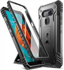 img 4 attached to LG K51 Case, Reflect Case, Q51 Case Poetic Revolution Series: Dual-Layer Shockproof Protective Cover With Kickstand, Built-In-Screen Protector In Black