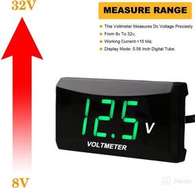 img 2 attached to ⚡️ Waterproof DC 12V Car Digital Voltmeter, LED Display Motorcycle Power Energy Volt Meter Gauge for Trailer Camper Boat Marine Vehicle Caravan Car Battery Voltage Monitor