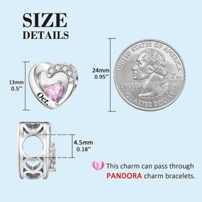 img 1 attached to 925 Sterling Silver Birthstone Charms With Engraved Month Flowers - Perfect Birthday Gift For Women!