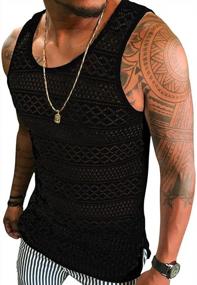 img 4 attached to Men'S Mesh Sleeveless Tank Tops: Sexy See-Through Crewneck Vest For Muscles By Syktkmx