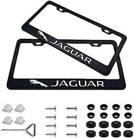 img 2 attached to 2Pcs Newest Matte Aluminum Alloy Logo License Plate Frames Jaguar Applicable Standard License