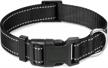 taglory reflective adjustable dog collars for puppy small medium large dogs, thin nylon webbing and quick release plastic buckle(black medium) logo