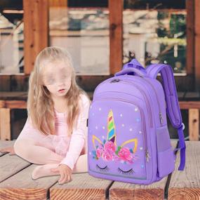 img 2 attached to 🎒 Preschool Kindergarten Y0058 2 Galaxy Rainbow Backpacks at Kids' Backpacks by CAMTOP