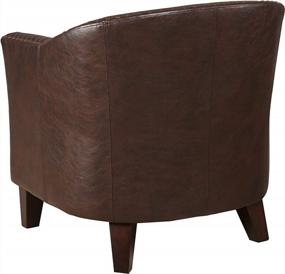 img 1 attached to Pulaski Brown Faux Leather Barrel Accent Chair - Stylish And Comfortable!