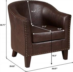 img 2 attached to Pulaski Brown Faux Leather Barrel Accent Chair - Stylish And Comfortable!