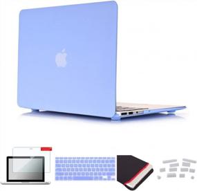 img 4 attached to Protective MacBook Pro Case 13 Inch A1502/A1425 - Hard Shell Cover With Sleeve, Keyboard Skin, Screen Guard & Dust Plug - Serenity Blue (2012-2015 Models) By Se7Enline