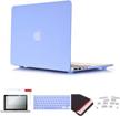protective macbook pro case 13 inch a1502/a1425 - hard shell cover with sleeve, keyboard skin, screen guard & dust plug - serenity blue (2012-2015 models) by se7enline logo