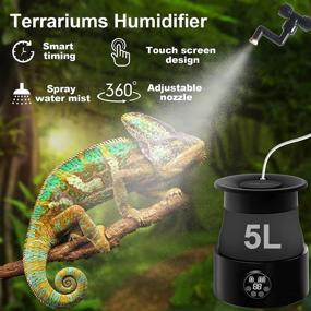 img 3 attached to 🦎 5L Reptile Terrarium Humidifier Mister Fogger - Silent Digital Timing, Ideal for Frog, Lizard, Chameleon, Snake, and Tortoise Terrariums