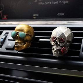 img 2 attached to Funky Fathers Day Skull Gifts For The Cool Dad, Unique Hippie Car Accessories For All, Gothic Car Decor For A Trendy Ride, Cool Car Air Fresheners And Vent Clips For A Refreshing Drive